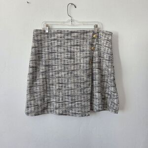 Maurices Tweed Mini Skirt Gray Preppy Twee Old Money Quiet Luxury Classic XL